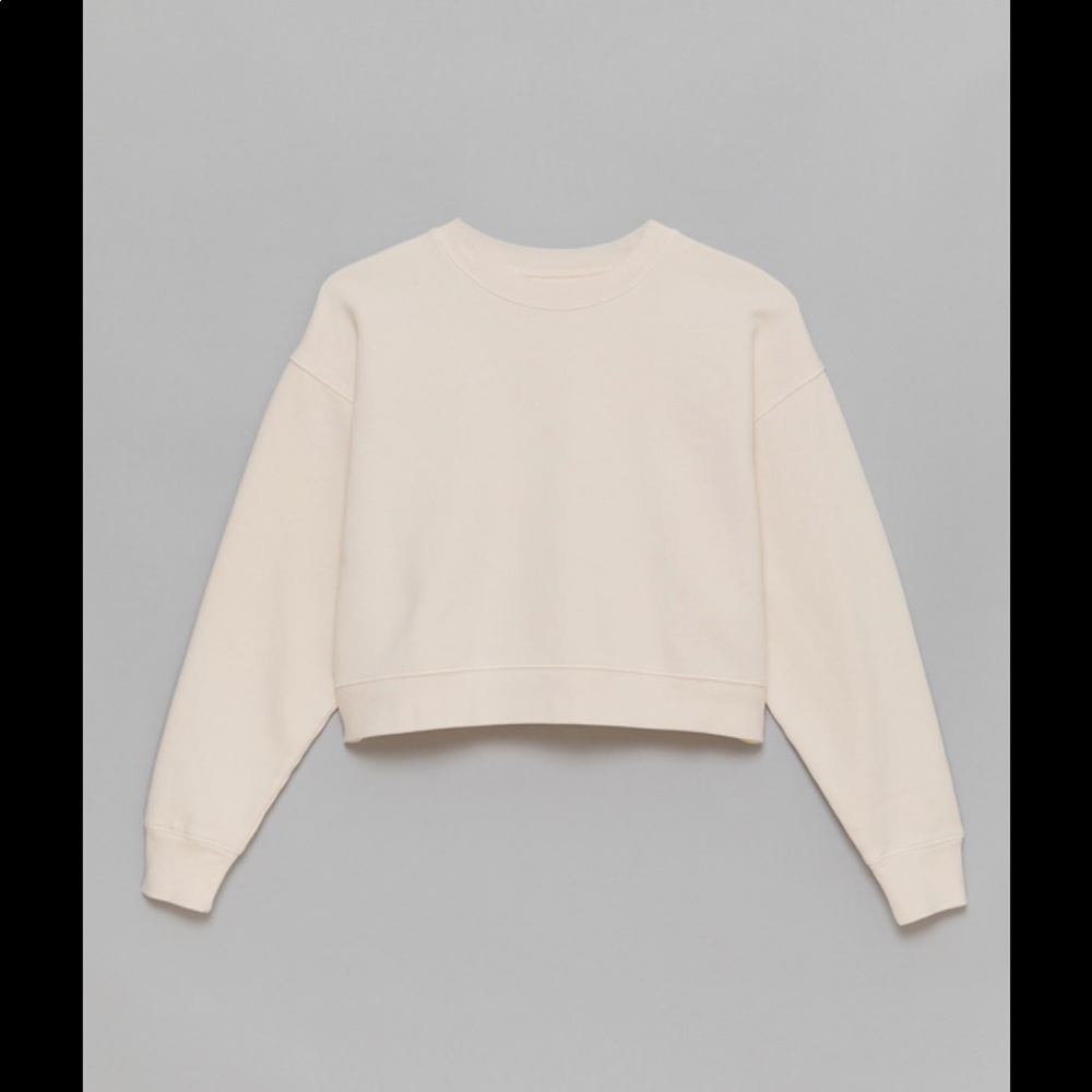 Girlfriend Collective Ecru Cropped Sweatshirt